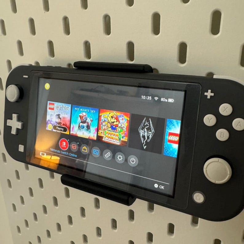 Switch lite display holder for ikea pegboard