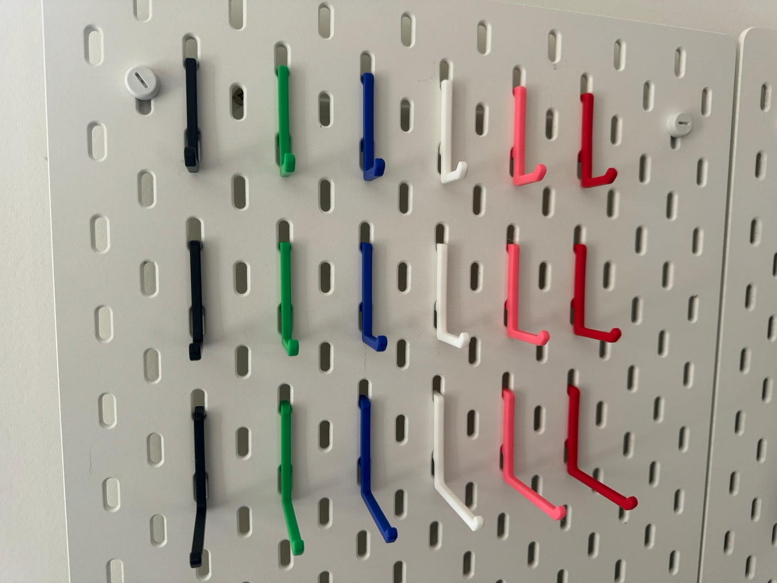 IKEA SKÅDIS / UPPSPEL Pegboard Hooks | L Hook Style | Pack of 5 | Multiple Colours
