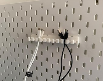 Cable Organizer Holder for IKEA Skadis Cord Hook for Desk & Charging Cables