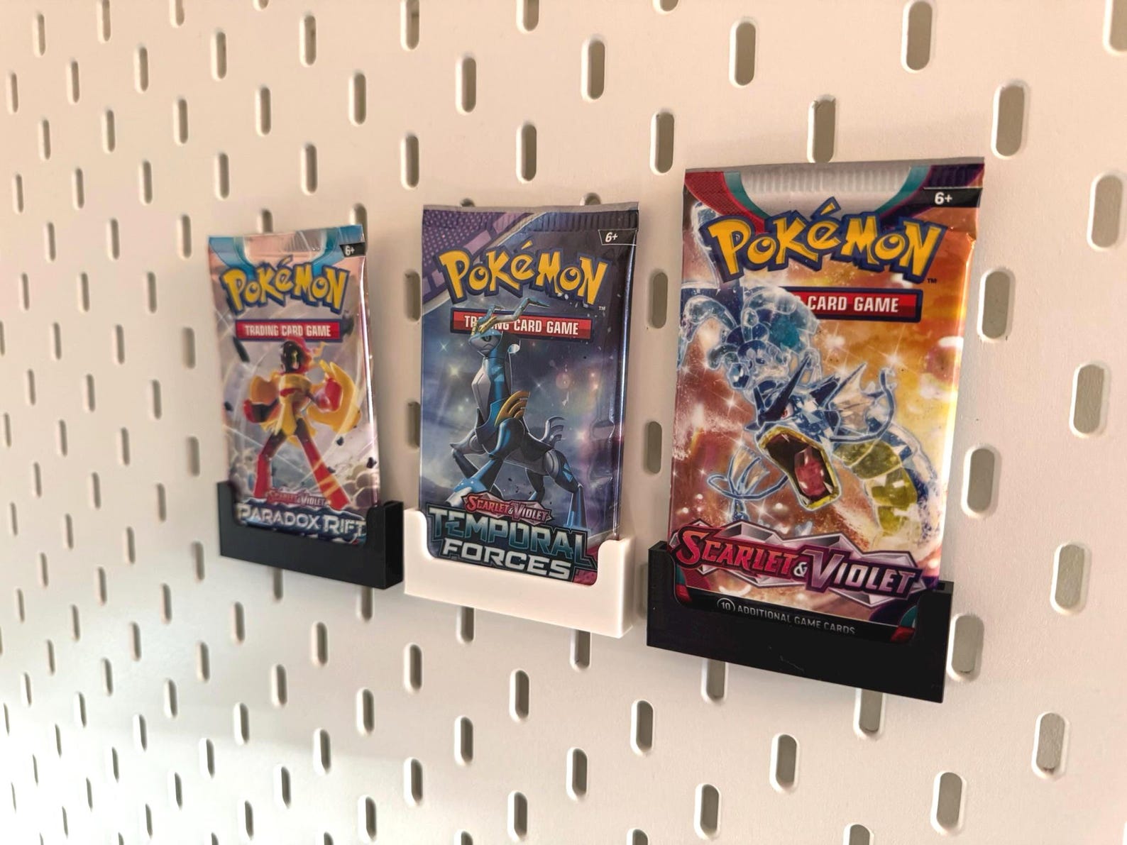 TCG Booster Pack Display for IKEA Skadis Pegboard Wall Holder for Pokémon, MTG, Lorcana