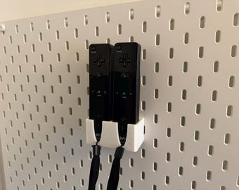 Suporte para controle Nintendo Wii Wiimote para IKEA Skadis (sem capa de silicone) - Organizador de jogos impresso em 3D