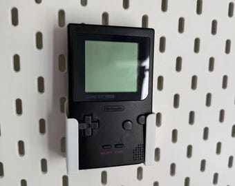 Nintendo Gameboy Pocket Pegboard Mount 3D Printed Display Hooks for IKEA Skadis Pegboard