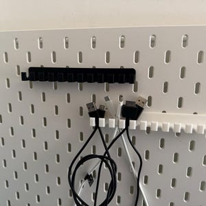 Cable Organizer Holder for IKEA Skadis Cord Hook for Desk & Charging Cables image 2