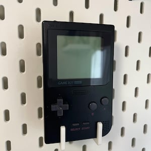 Nintendo Gameboy Pocket Display Stand Hooks | 3D Printed Holder for IKEA Skadis Uppspel Pegboard image 1