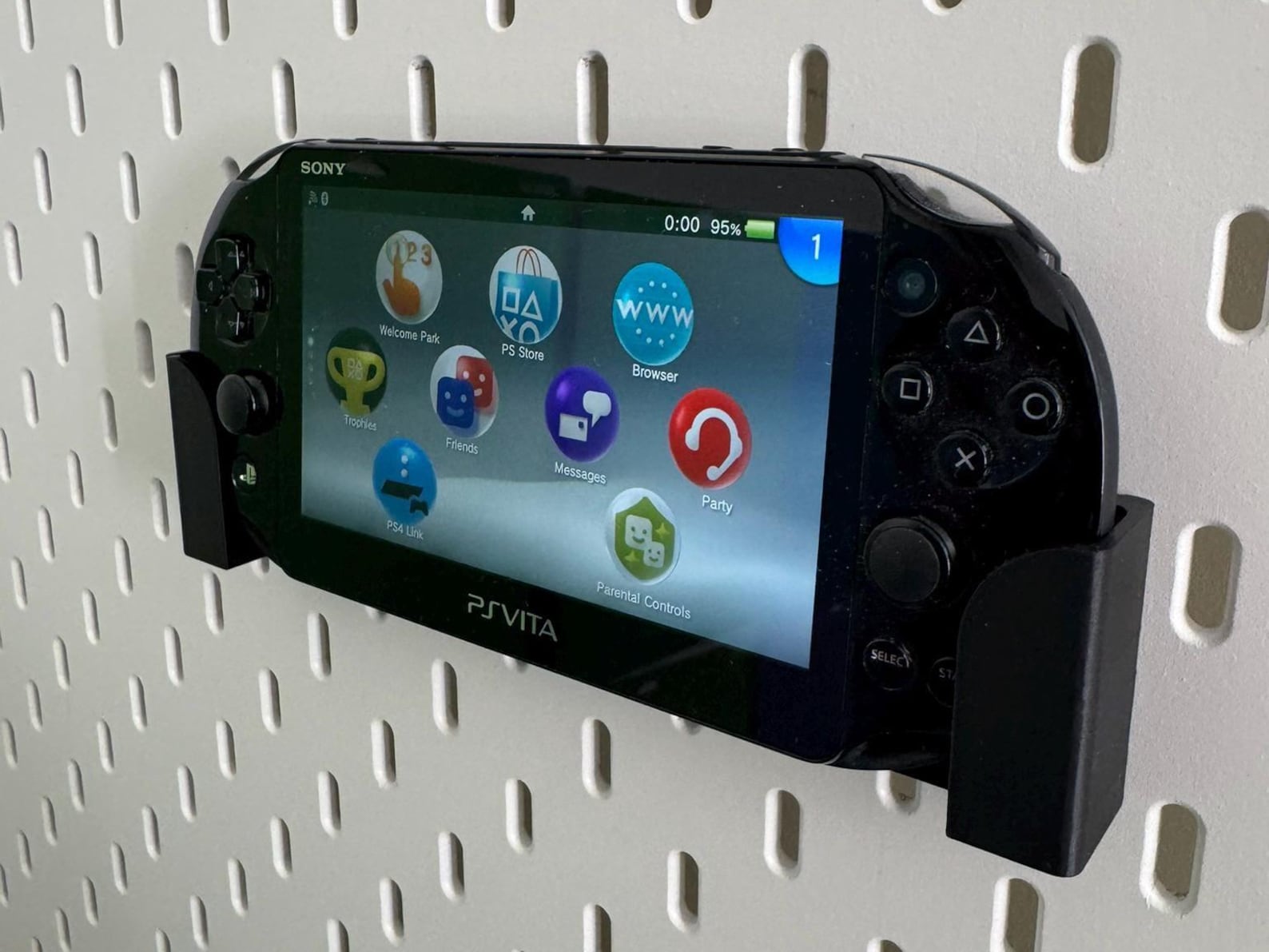 PlayStation Vita PSVITA Handheld Console Display Stand LCD 2000 for Ikea Skadis Uppspel Pegboard