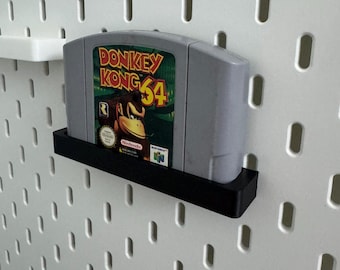 Individual N64 Game Card Cartridge Holder for Ikea Skadis Uppspel Pegboard