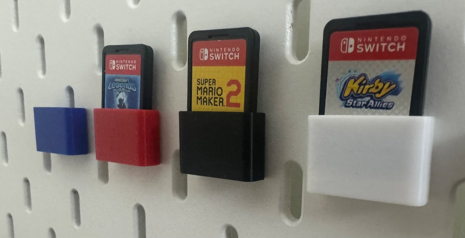 Individual Switch Game Card Cartridge Holder for Ikea Skadis Uppspel Pegboard