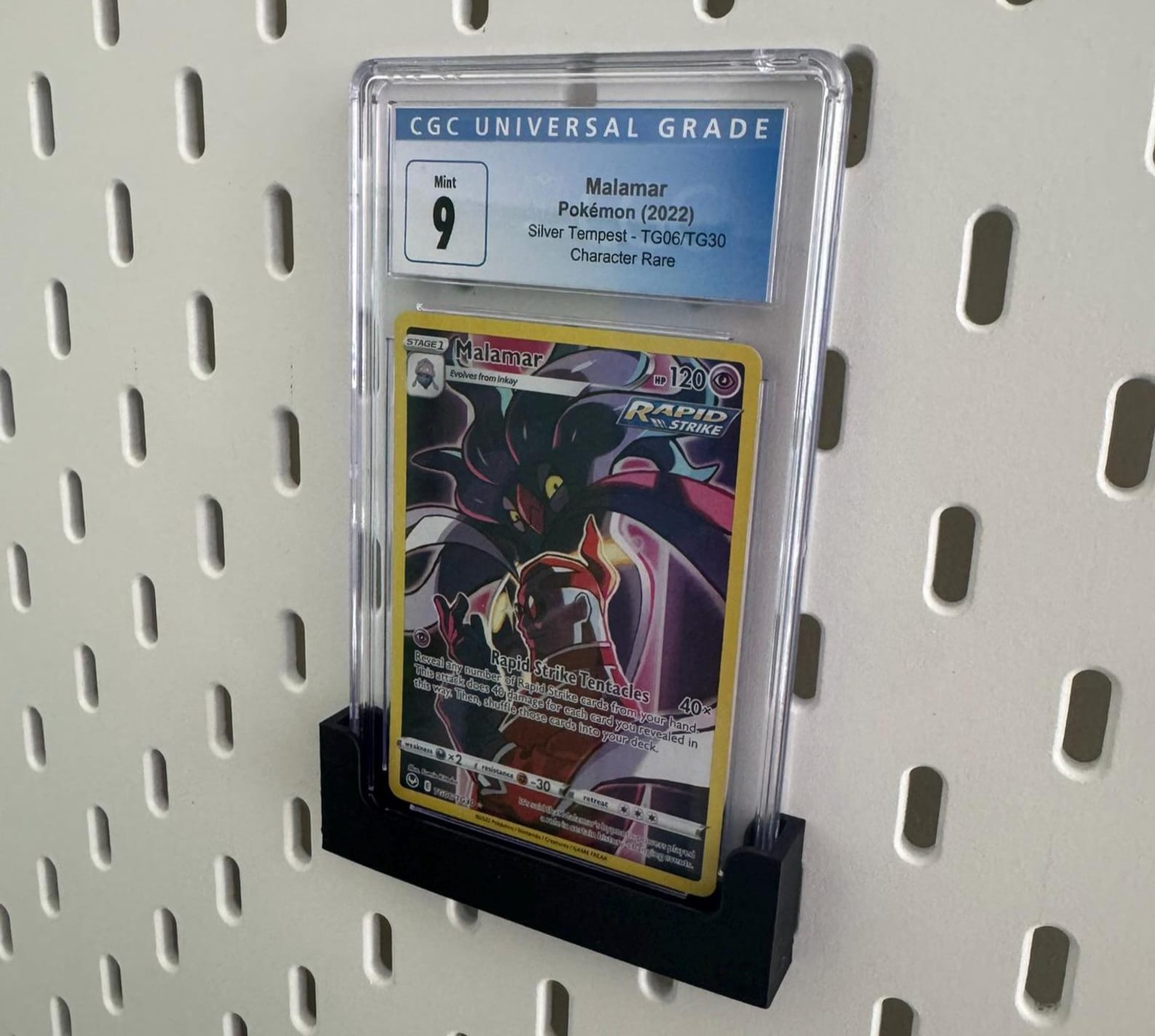 CGC Graded Trading Card TCG Card Holder Mount for IKEA Skadis / Uppspel Pegboard