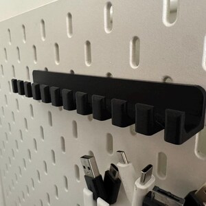 Cable Organizer Holder for IKEA Skadis Cord Hook for Desk & Charging Cables image 5