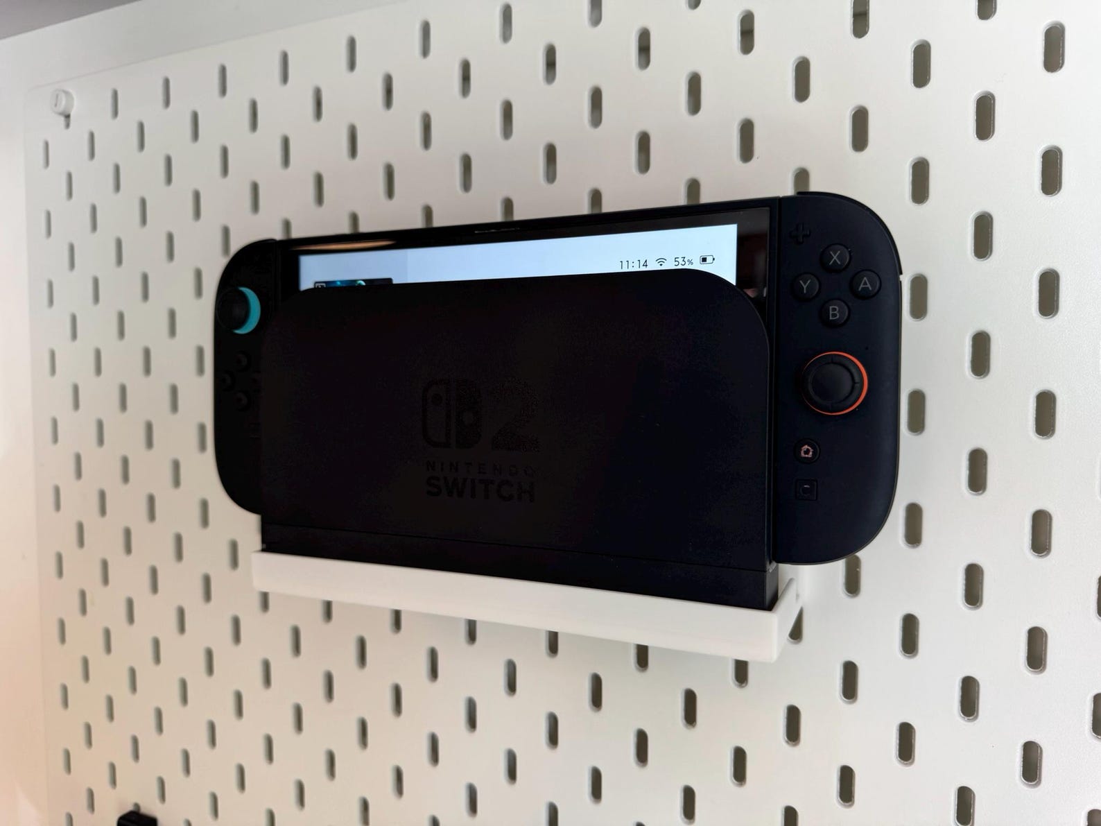 Nintendo Switch 2 Dock Display Mount Holder for Ikea Skadis or Uppspel Pegboard