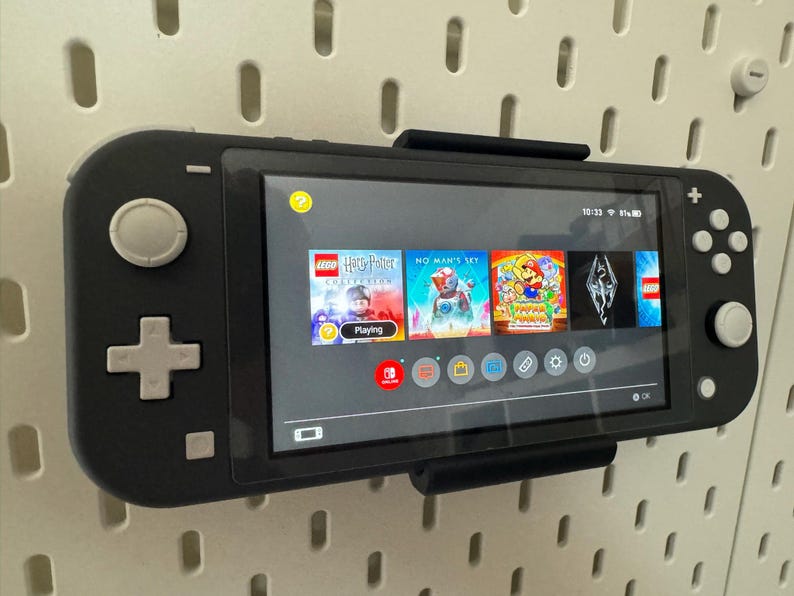 Switch lite display holder for ikea pegboard