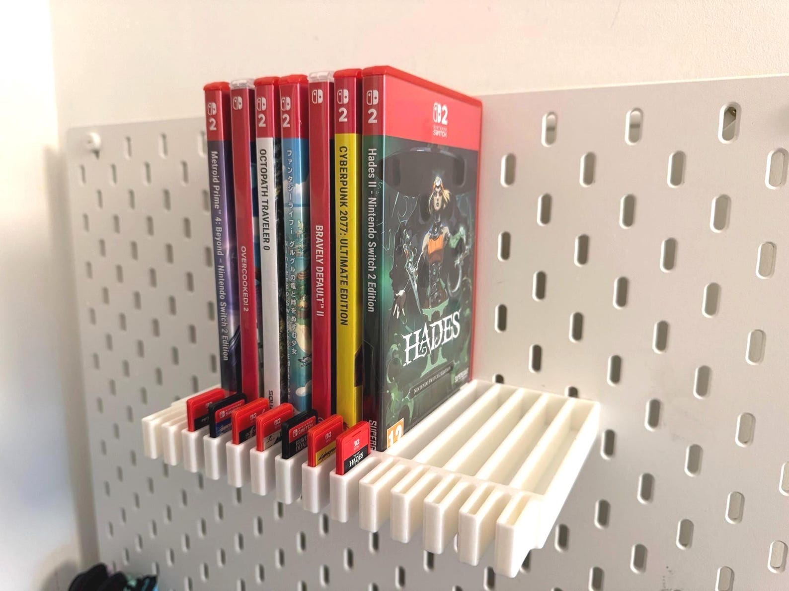 Nintendo Switch 2 Game Stand for IKEA Skadis - Holds 14 Games - Switch Wall Storage
