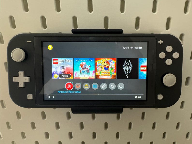 Switch lite display holder for ikea pegboard