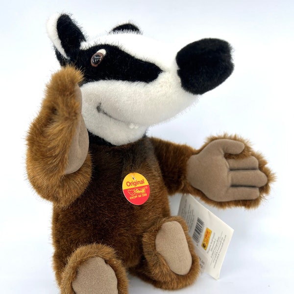 Steiff Germany Plush Badger Mascot Boerse Online 30cm 12 inches Limited Edition 2000 ID Button Tags Certificate Stuffed Toy