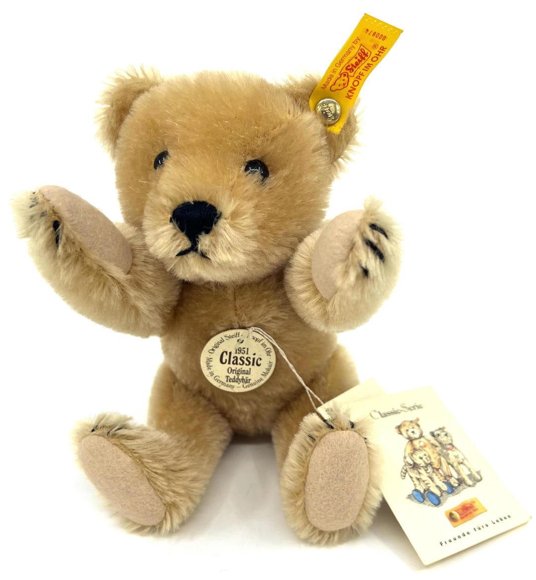 Steiff 1951 Classic Teddy Bear ID Button and Tags Replica 1997
