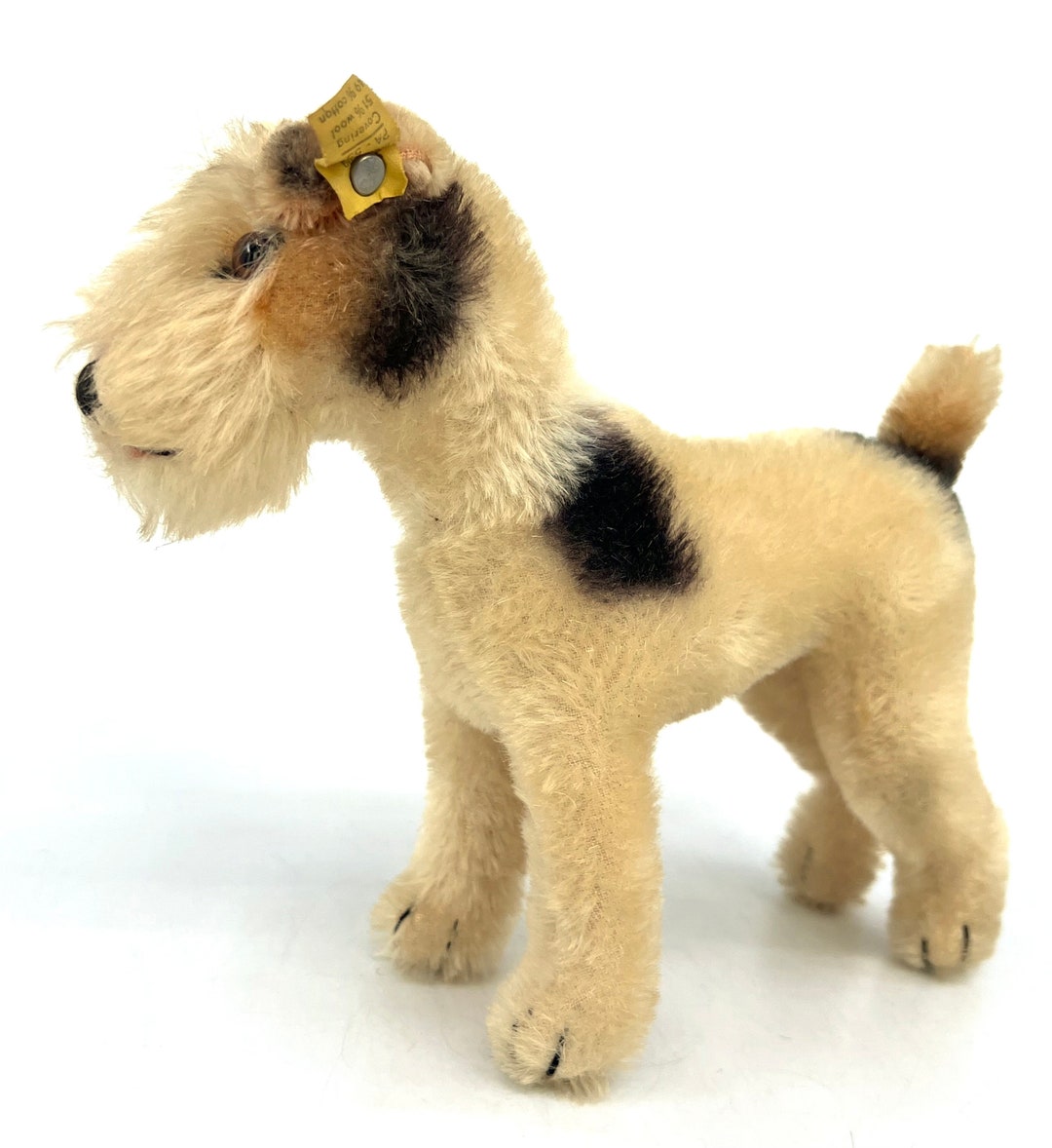 Steiff Foxy Fox Terrier 14" Plush Toy - Genuine Mohair, Made In Germany With Ear Button - View #3