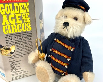 Steiff Germany Band Dog 1988 Golden Age of Circus 19cm 7.5 Inches