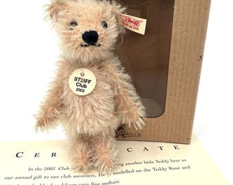 Steiff Club 2004 Teddy Bear Light Blue Miniature Annual Loyalty