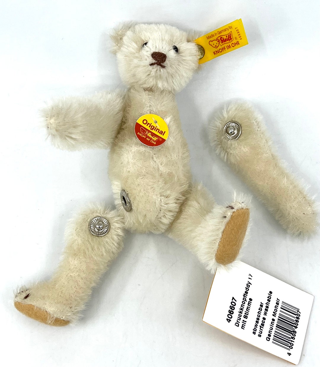 Steiff Snap A Part Teddy Bear 1991 Replica Mohair Plush ID Steiff Snap A Part Teddy Bear 1991 Replica Mohair Plush ID