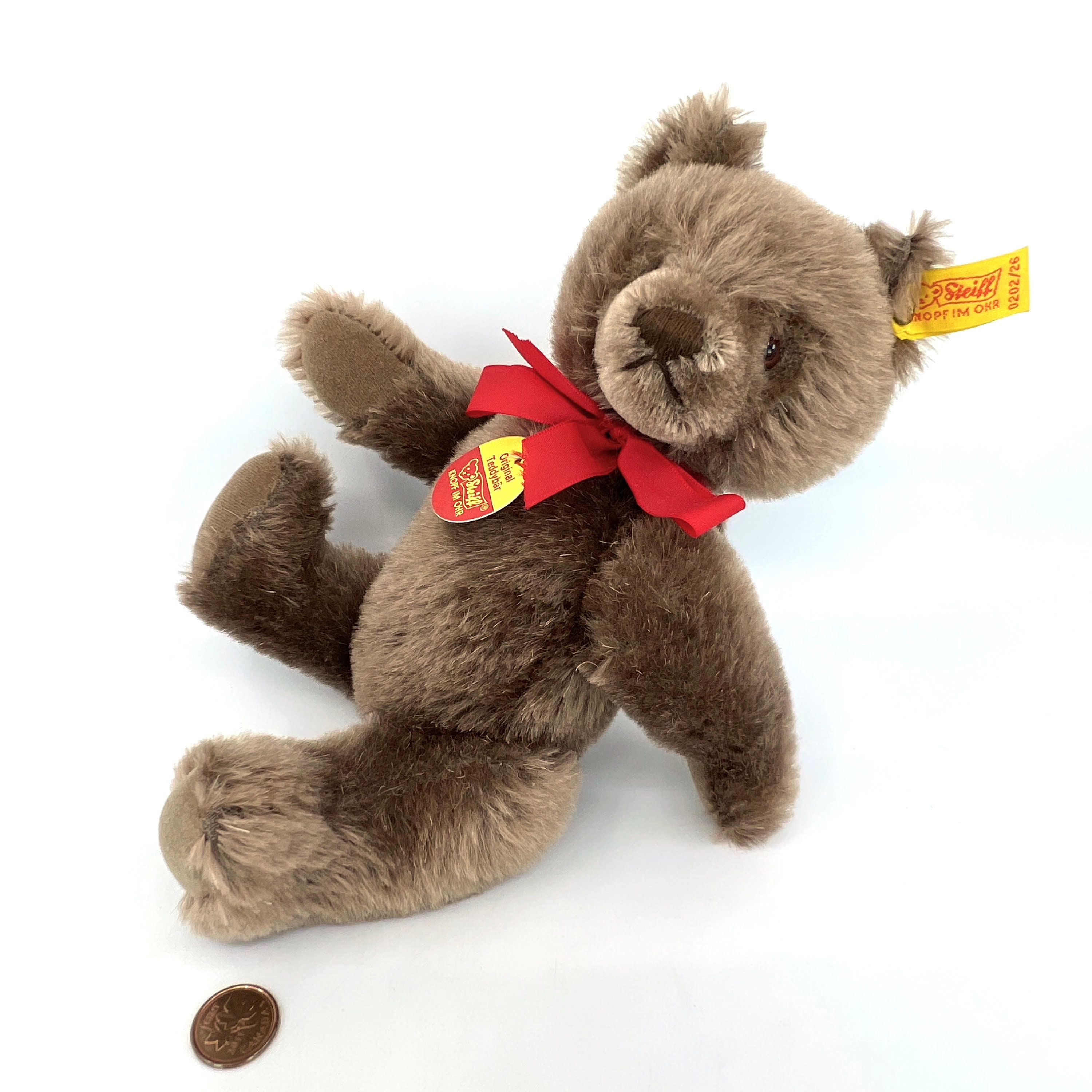 Steiff Germany Mask Original Teddy Bear 1970s Brown Mohair Plush