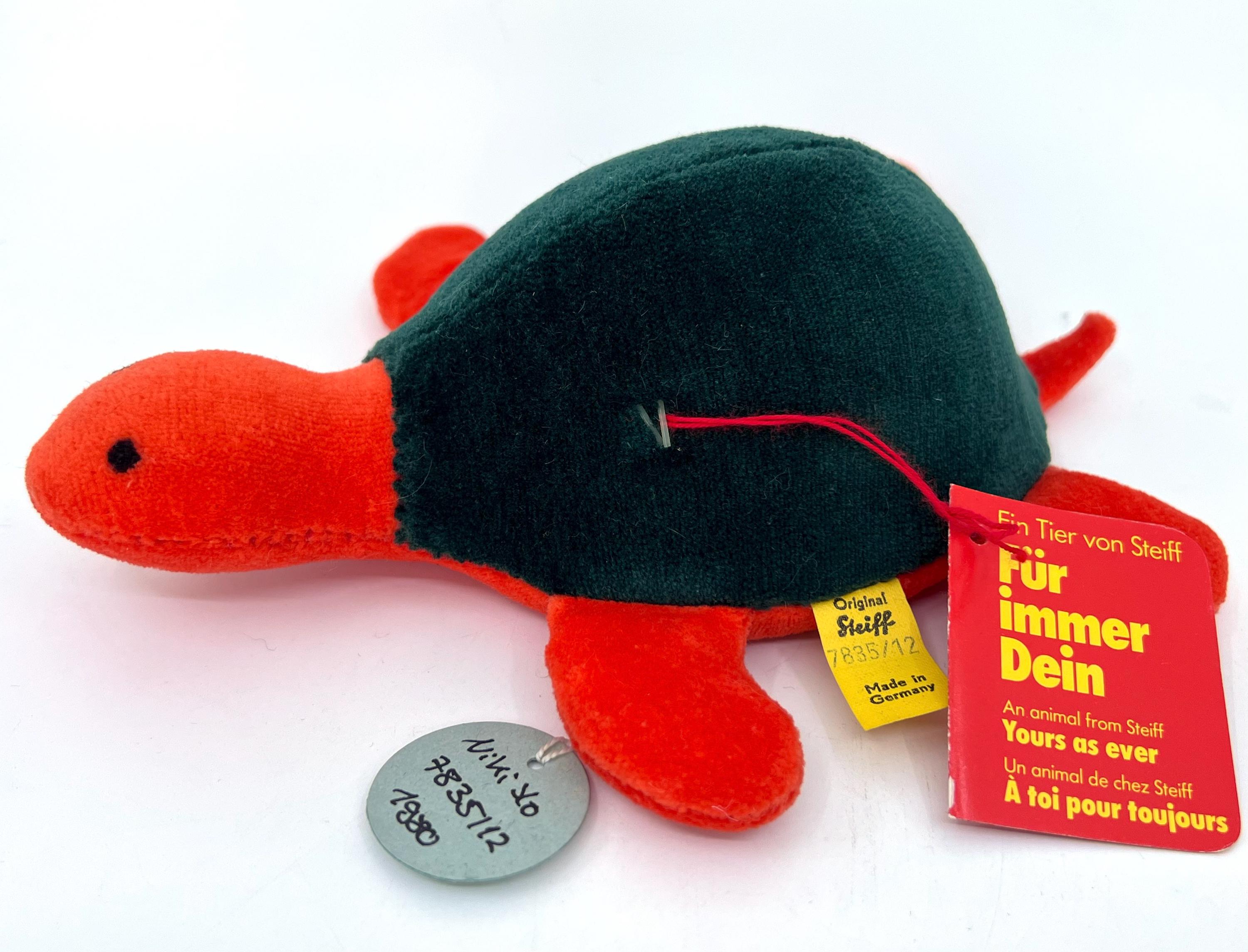 Steiff Niki Slo Turtle Official Archive Sample 1980 ID Tags
