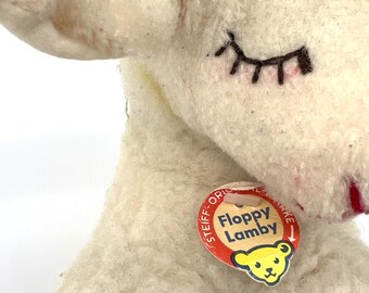 Steiff Floppy Lamby Lamb Sheep 1970s Big 28cm 11 Inches Wool Plush