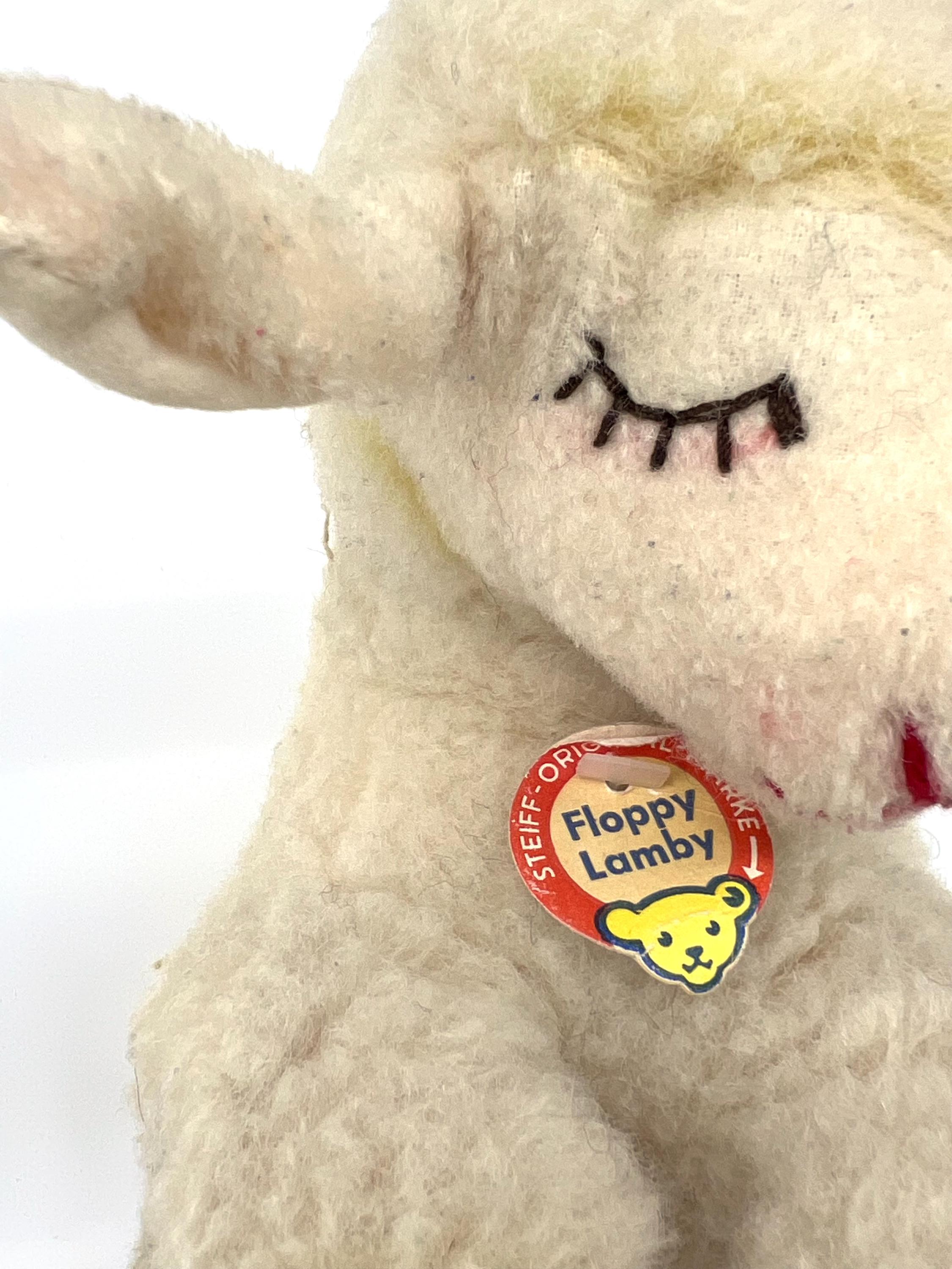 Steiff Floppy Lamby Lamb Sheep 1970s Big 28cm 11 Inches Wool Plush