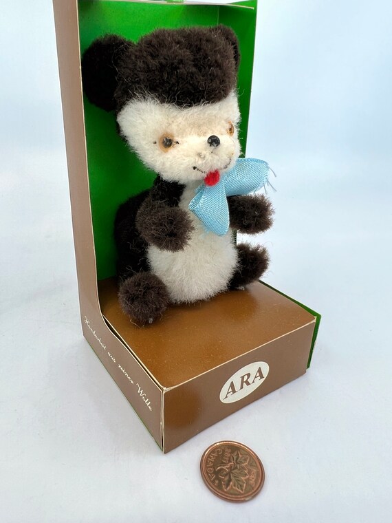 Ara Austria Berryman Bear Wool Chenille Stem Plush 4 Inch Vintage