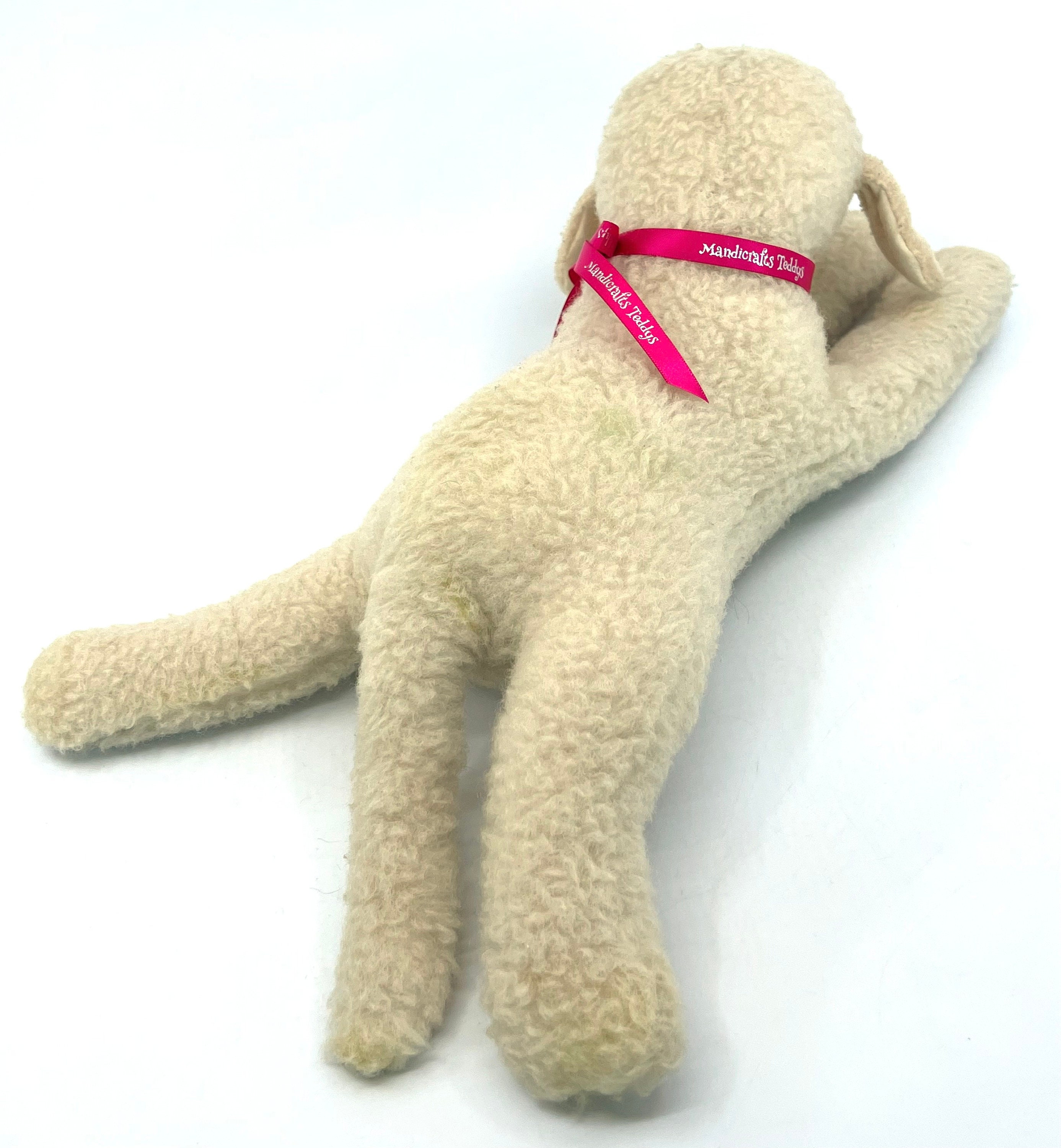 ヴィンテージ　シュタイフ　「Floppy Lamby」【sa477】 Steiff Floppy Lamby Lamb Sheep 1970s Big 28cm 11 Inches Wool