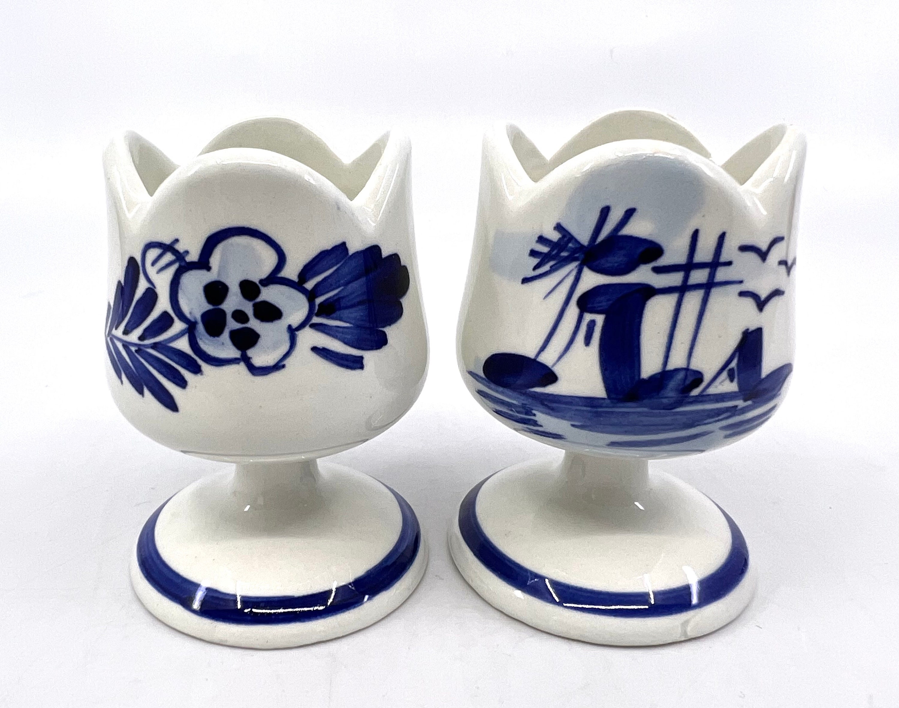 Blue Hand-Painted Ceramic Egg Holder by Azul Patagonia
