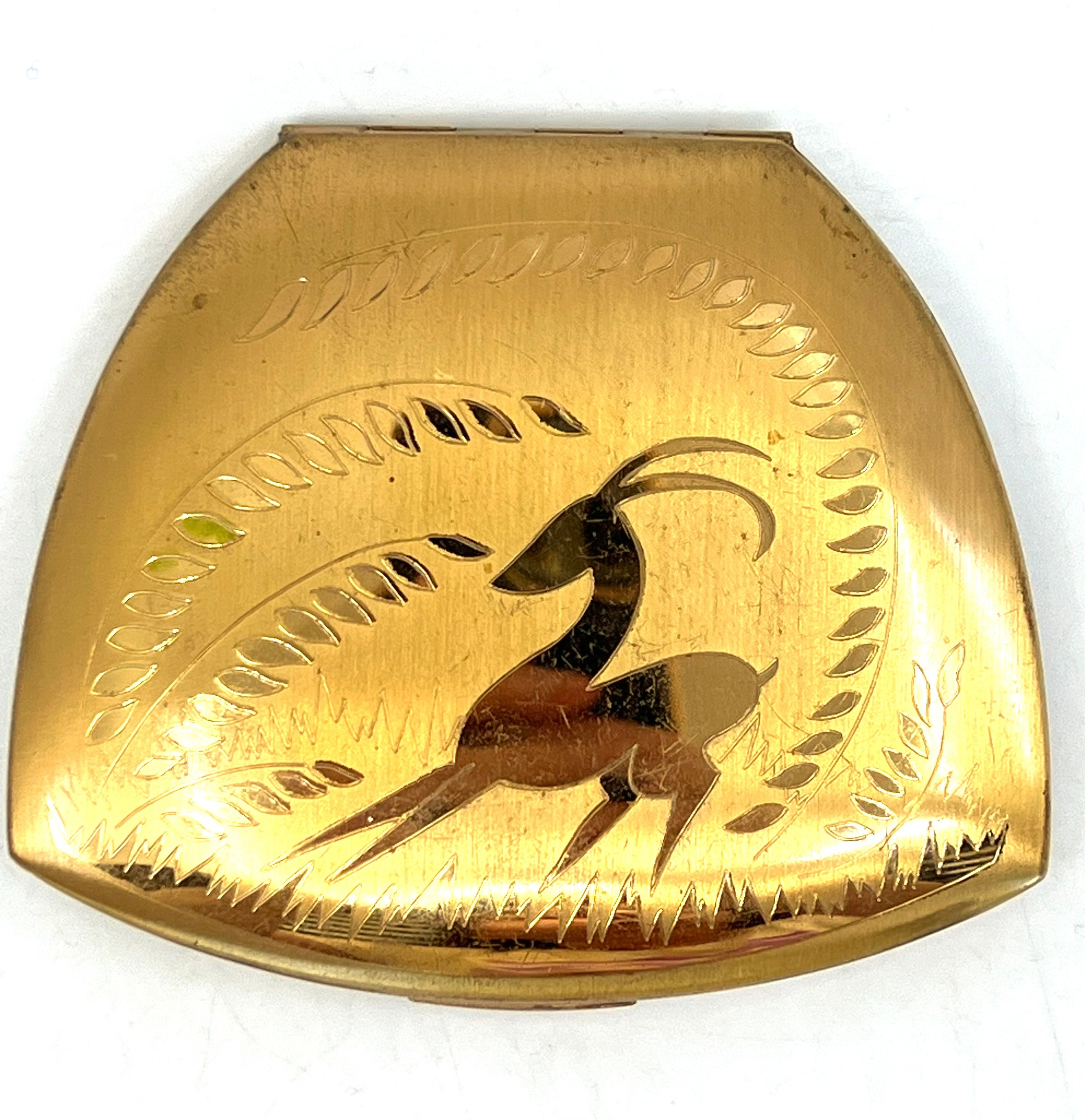 Elgin American Antelope Powder Compact 1950 Engraved Grad Message Signed Puff Trapezoid Unused Vintage USA Vanity Case - Etsy Elgin American Antelope Powder Compact 1950 Engraved Grad Message Signed Puff Trapezoid Unused Vintage USA Vanity Case - Etsy