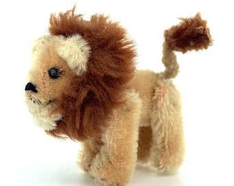 Schuco Germany Noahs Ark Lion Mohair Plush Over Metal 1960 2.5