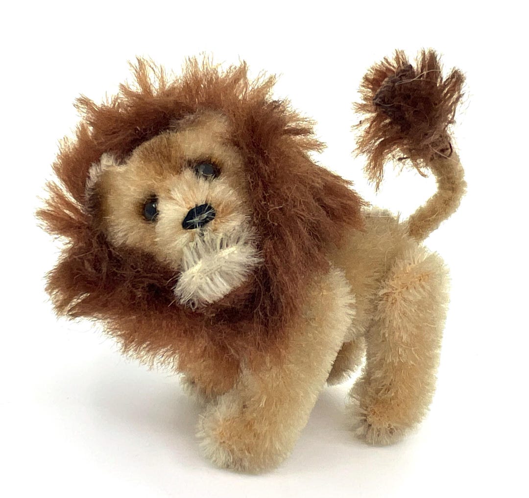 ◆シュコ/シュコー◆ノアの箱舟シリーズ「ミニチュアライオン」◆Schuco◆ Schuco Germany Noahs Ark Lion Mohair Plush Over Metal 1960
