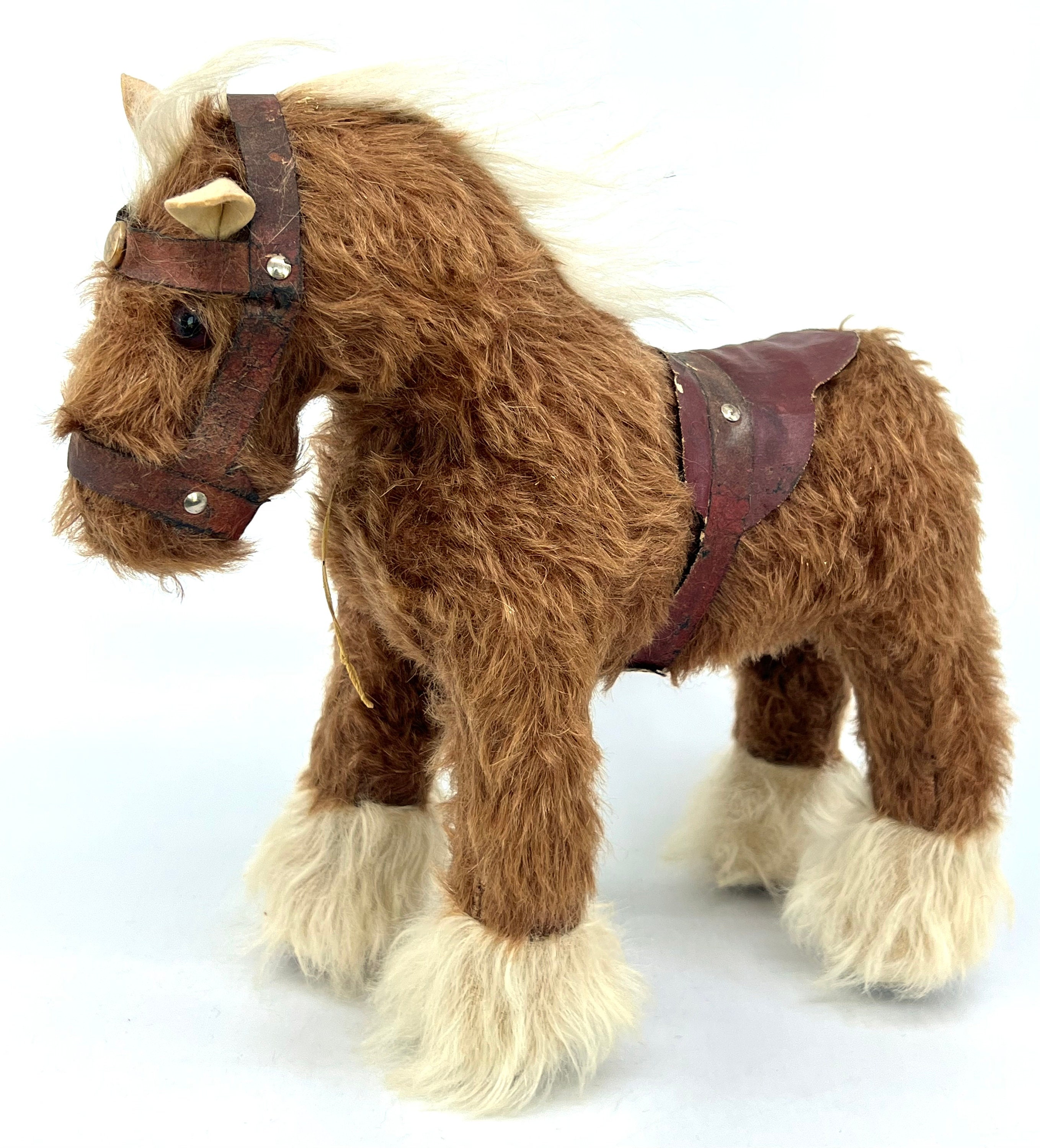 Merrythought 1937 Old Faithful Horse Celluloid ID Button Mohair