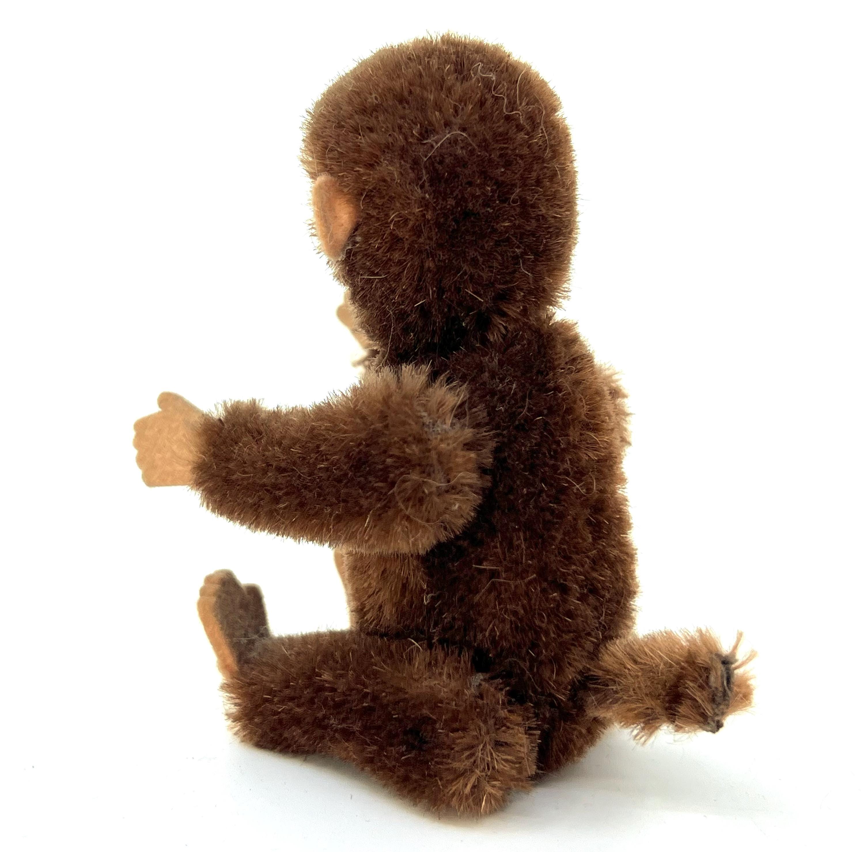 Schuco Yes No Tricky Monkey 1950s Chimp Tail Moves Head Mohair