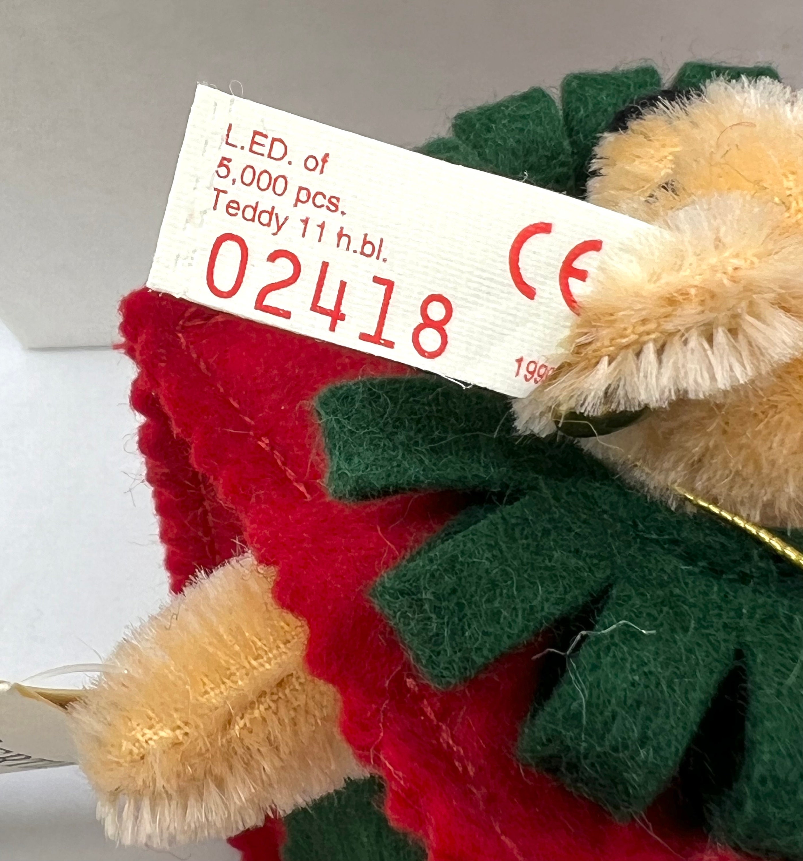コレクション Steiff 1999 CHRISTMAS-TREE MAN WHITE Steiff All Wrapped up 1999 Teddy Bear Gift Christmas Tree Ornament