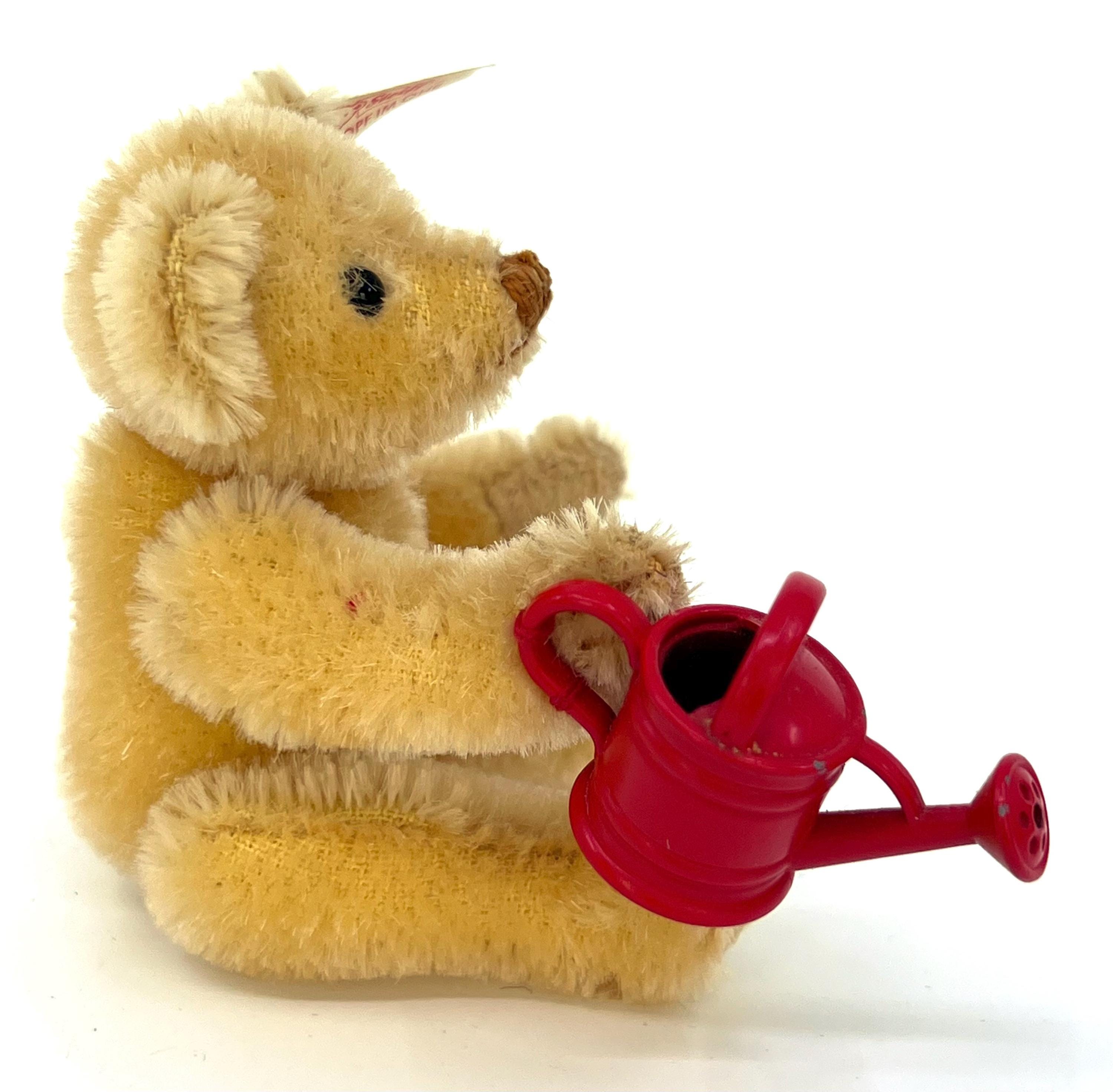 シュタイフカレンダー 7月 ミニテディベア 2001 モヘア限定版 じょうろ