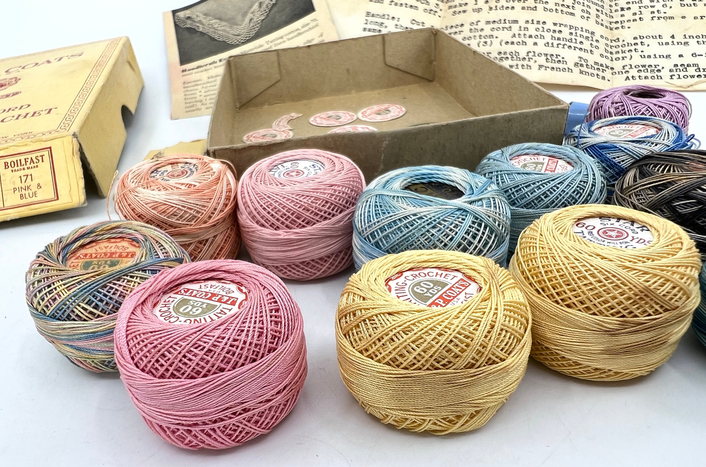 Vintage Tatting Thread MINI LOT of 44 Lily J & P Coats Star DMC Crochet  Cotton