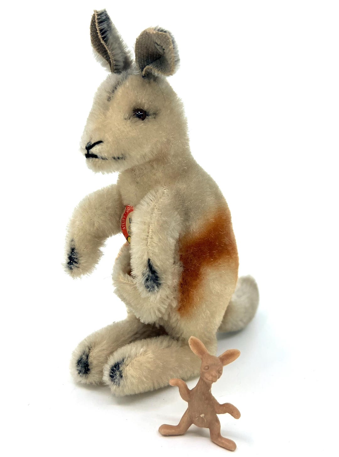 Steiff Kangoo Linda Kangaroo With Baby Joey 1960s Mohair Plush 14