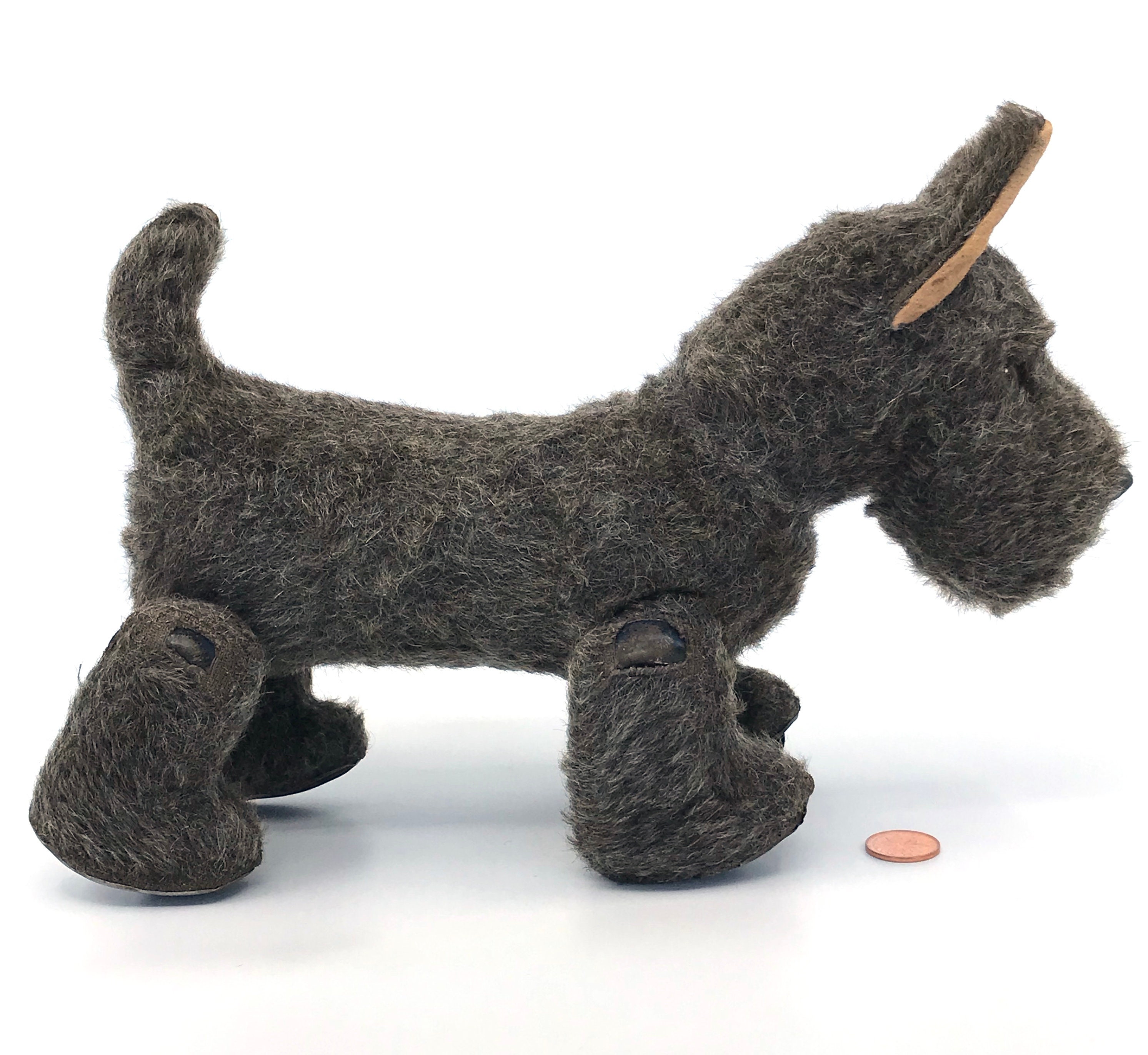 Schuco Germany Trip Trap Scotty Dog Terrier Plush Pull Toy 1950s