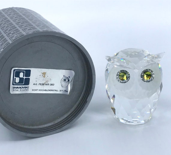 Swarovski Austria Silver Crystal Large Owl 1979 Original Box Swarovski Austria Silver Crystal Large Owl 1979 Original Box
