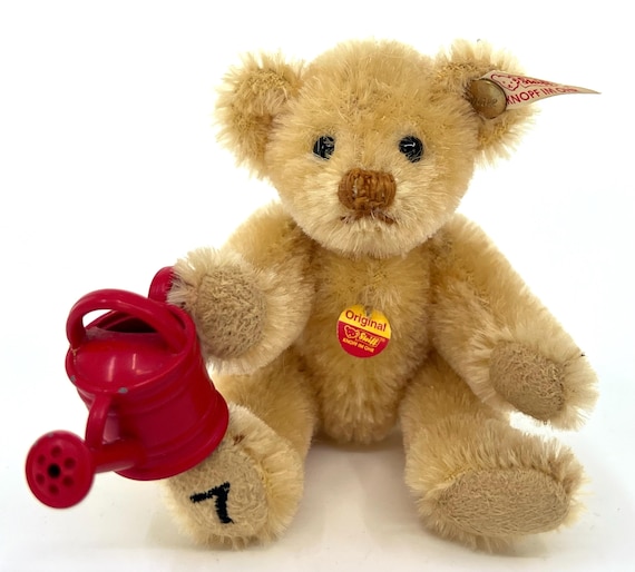 シュタイフカレンダー 7月 ミニテディベア 2001 モヘア限定版 じょうろ