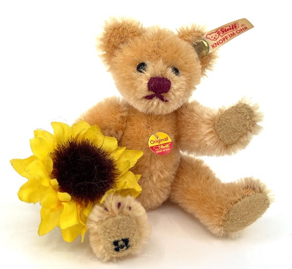 Steiff Calendar August Mini Teddy Bear 2001 Mohair Limited Edition