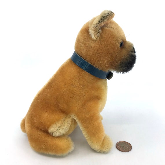 Steiff Germany Sarras Boxer Dog Sitting 14cm 5.5 Inches Mohair