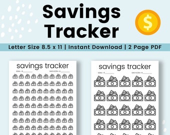 Savings Goal Tracker | Savings Tracker Printable | Printable PDF