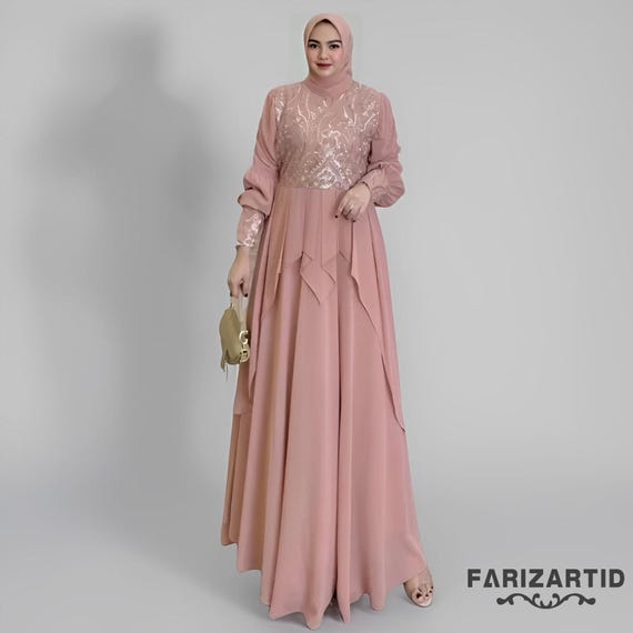 Luxurious Queenna Party Dress - Beautiful and Elegant Muslim Dress, Muslim Dress, Muslim Dress Wedding, Women Islamic Dress