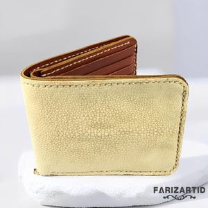 Cartera de hombre de piel de raya natural, elegancia artesanal, cartera de raya, piel de pez, cartera de hombre, cartera de cuero, regalo de raya
