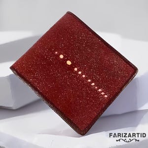 Kastanienbraun Tiger Stingray Leder Herren Geldbörse Limited Edition Exklusivität, Rochenleder Geldbörse, Fischleder, Herren Geldbörse, Leder Geldbörse, Rochen Geschenk