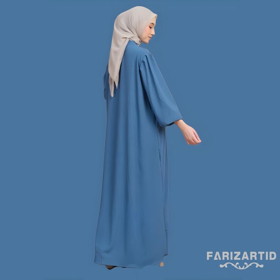 denim muslim dress Modern Muslim Women's Relaxed Denim Maxi Dress