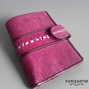 Cartera Stingray marrón hecha a mano: elegancia atemporal, cartera Stingray, piel de pez, cartera de mujer, cartera de cuero, regalo Stingray